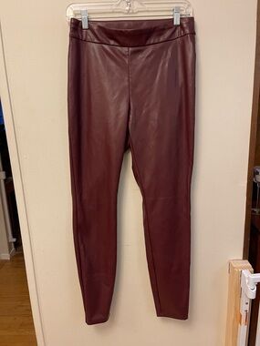 Bar III Burgundy Faux Leather Leggings